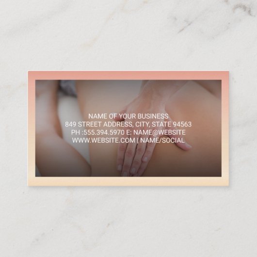 マッサージセラピーセッション | 背中マッサージ 名刺 (裏面)