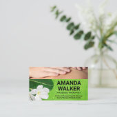 マッサージセラピーセッション | 花と葉 予約カード (スタンド正面)