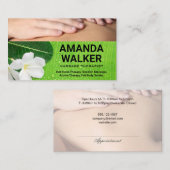 マッサージセラピーセッション | 花と葉 予約カード (正面/裏面)