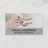 マッサージセラピーセッション | 足マッサージのロゴ 名刺 (正面)