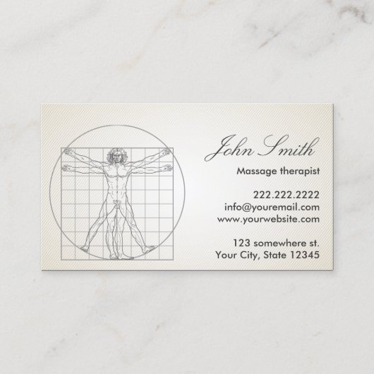 マッサージセラピーダヴィンチヒト体 名刺 (正面)