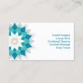 マッサージセラピーティール(緑がかった色)ロータスフラワーヨガスパサロン 名刺 (裏面)