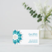 マッサージセラピーティール(緑がかった色)ロータスフラワーヨガスパサロン 名刺 (スタンド正面)