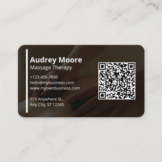 マッサージセラピーテンプレートデザインホリスティックマッサージ 名刺 (正面)