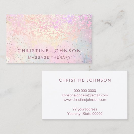 マッサージセラピーデリケートな装飾 名刺 (正面/裏面)