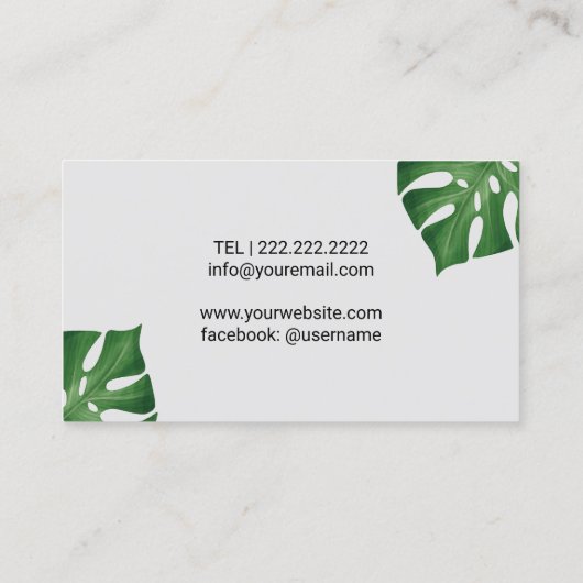 マッサージセラピートロピカル自然サロン&スパ 名刺 (裏面)