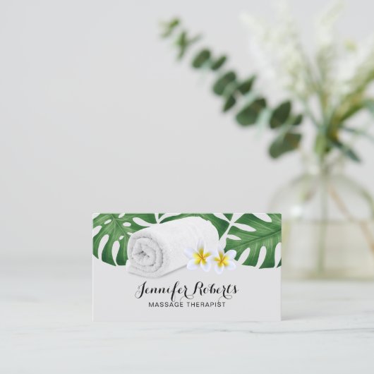 マッサージセラピートロピカル自然サロン&スパ 名刺 (スタンド正面)