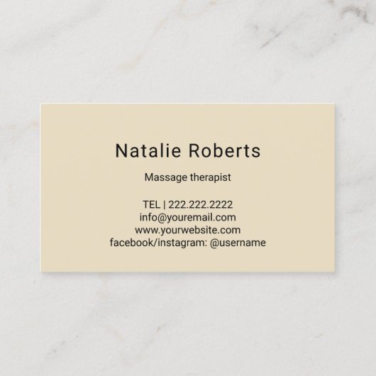 マッサージセラピートロピカル葉ウェルネススパ 名刺 (裏面)