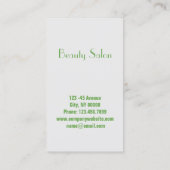 マッサージセラピーナチュラルエッセンシャル油アロマセラピー 名刺 (裏面)