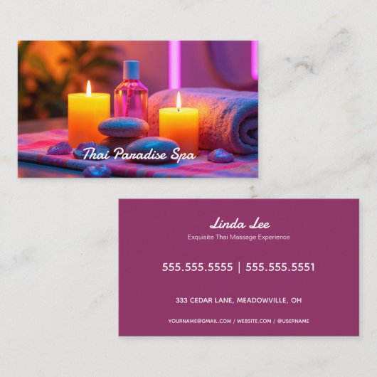 マッサージセラピーネオン 名刺 (正面/裏面)