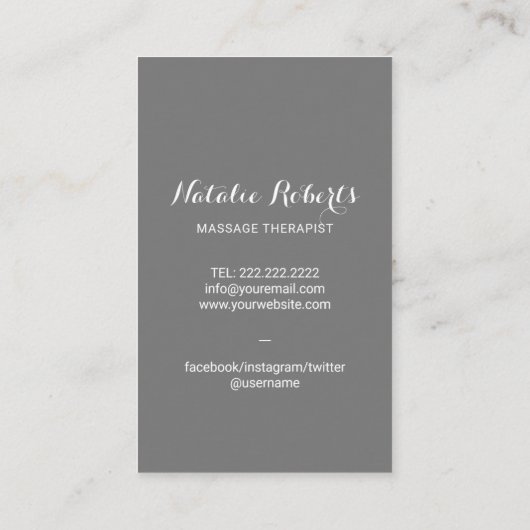 マッサージセラピーハンズバランスロックウェルネススパ 名刺 (裏面)