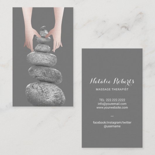 マッサージセラピーハンズバランスロックウェルネススパ 名刺 (正面/裏面)