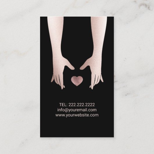 マッサージセラピーバラ金ゴールドヒーリングハンド&ハート 名刺 (裏面)