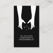 マッサージセラピーヒーリングハンズウェルネスプレーンブラック 名刺 (裏面)