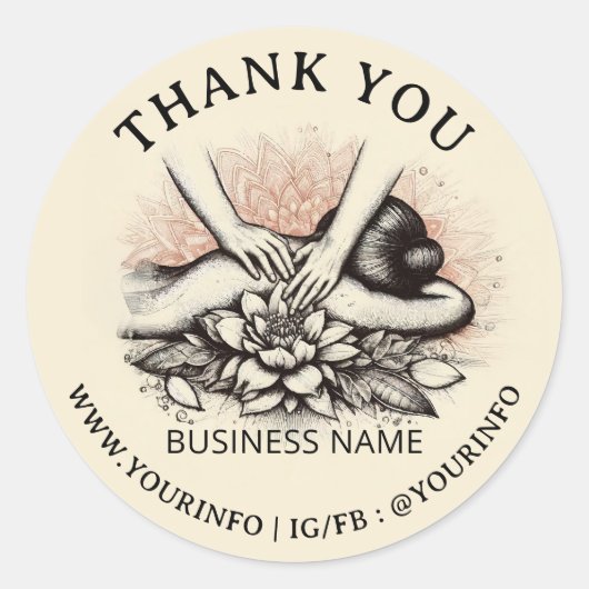マッサージセラピーヒーリングハンズエネルギースパありがとう ラウンドシール (正面)