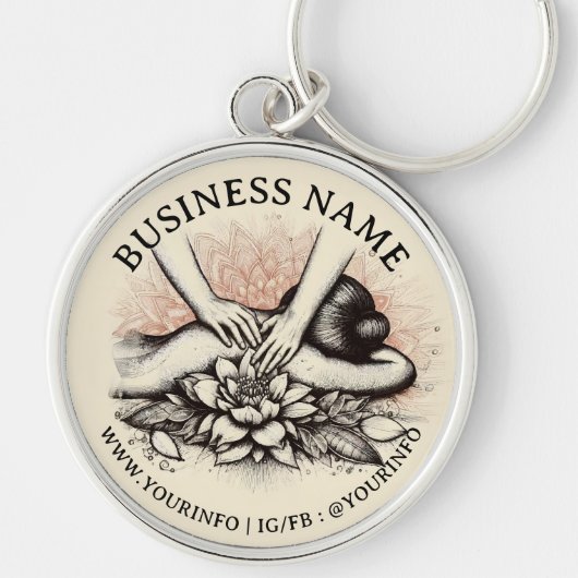マッサージセラピーヒーリングハンズエネルギースパウェルネス キーホルダー (正面)