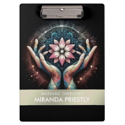 マッサージセラピーヒーリングハンズエネルギースパウェルネス クリップボード (正面)