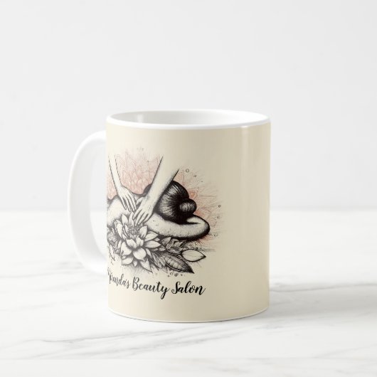 マッサージセラピーヒーリングハンズエネルギースパウェルネス コーヒーマグカップ (正面左)