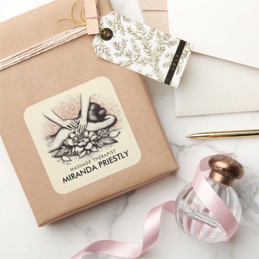 マッサージセラピーヒーリングハンズエネルギースパウェルネス スクエアシール (ギフト)