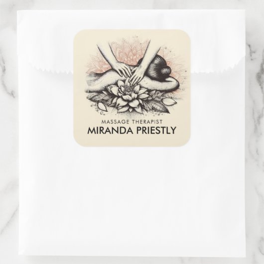 マッサージセラピーヒーリングハンズエネルギースパウェルネス スクエアシール (バッグ)