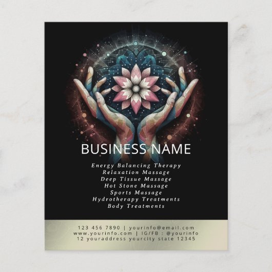 マッサージセラピーヒーリングハンズエネルギースパウェルネス チラシ (正面)