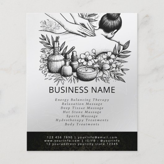 マッサージセラピーヒーリングハンズエネルギースパウェルネス チラシ (正面)