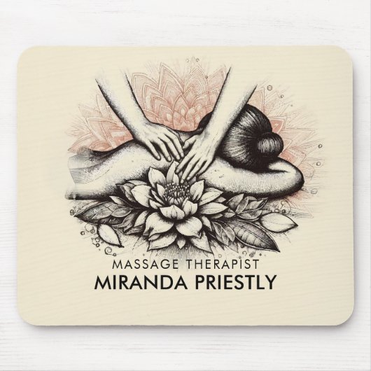 マッサージセラピーヒーリングハンズエネルギースパウェルネス マウスパッド (正面)