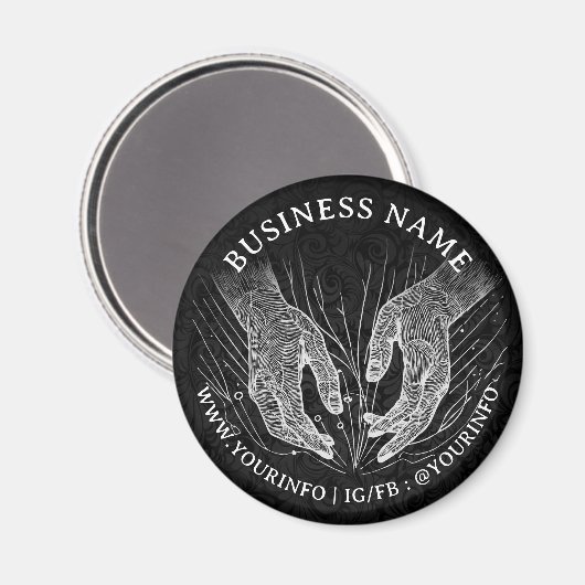 マッサージセラピーヒーリングハンズエネルギースパウェルネス マグネット (正面/裏面)