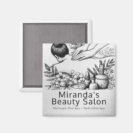 マッサージセラピーヒーリングハンズエネルギースパウェルネス マグネット (正面/裏面)