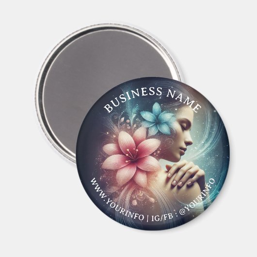 マッサージセラピーヒーリングハンズエネルギースパウェルネス マグネット (正面/裏面)