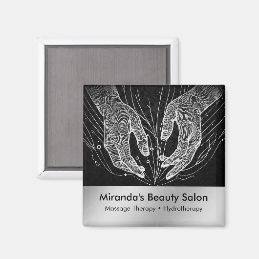 マッサージセラピーヒーリングハンズエネルギースパウェルネス マグネット (正面/裏面)