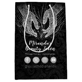 マッサージセラピーヒーリングハンズエネルギースパウェルネス ミディアムペーパーバッグ