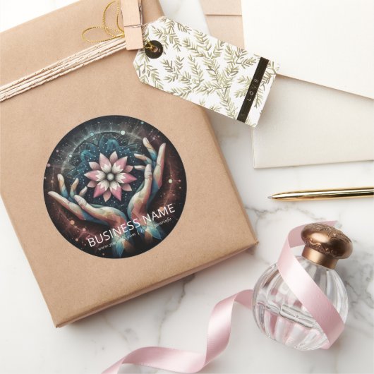 マッサージセラピーヒーリングハンズエネルギースパウェルネス ラウンドシール (ギフト)