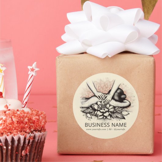 マッサージセラピーヒーリングハンズエネルギースパウェルネス ラウンドシール (パーティー)