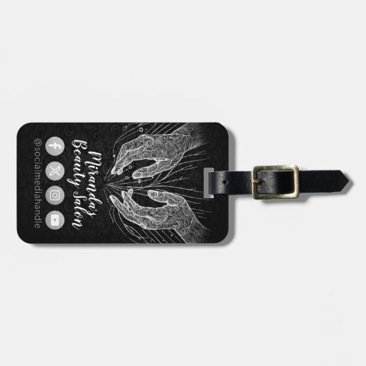 マッサージセラピーヒーリングハンズエネルギースパウェルネス ラゲッジタグ (正面横)