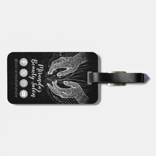 マッサージセラピーヒーリングハンズエネルギースパウェルネス ラゲッジタグ (裏面横)