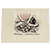 マッサージセラピーヒーリングハンズエネルギースパウェルネス ラージペーパーバッグ (正面)