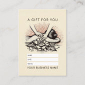 マッサージセラピーヒーリングハンズエネルギースパウェルネス 予約カード (正面)