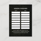 マッサージセラピーヒーリングハンズエネルギースパウェルネス 予約カード (裏面)