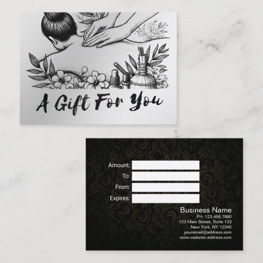 マッサージセラピーヒーリングハンズエネルギースパウェルネス 割引カード (正面/裏面)