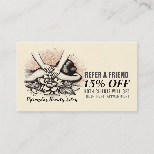 マッサージセラピーヒーリングハンズエネルギースパウェルネス 紹介カード (正面)