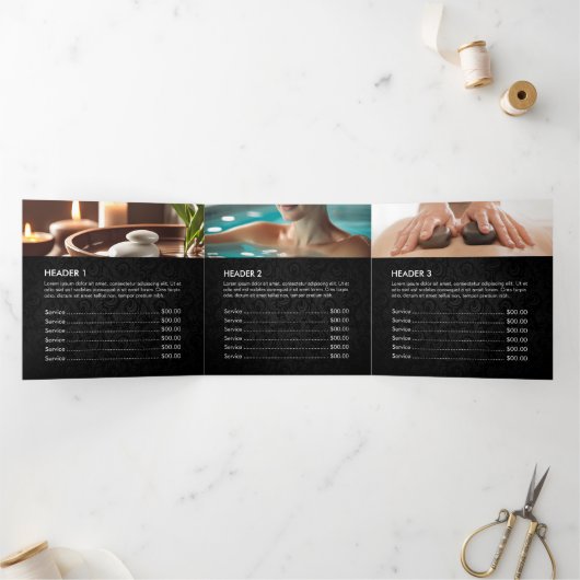 マッサージセラピーヒーリングハンズエネルギースパ3折 三つ折りカード (内部)