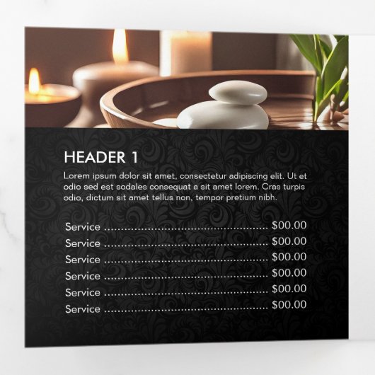 マッサージセラピーヒーリングハンズエネルギースパ3折 三つ折りカード (内部最初)