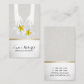 マッサージセラピーヒーリングハンズシルバーリネンスパ 名刺 (正面/裏面)