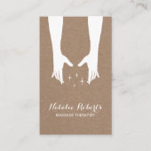 マッサージセラピーヒーリングハンズスパ素朴クラフト 名刺 (正面)