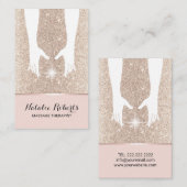 マッサージセラピーヒーリングハンズスパ金ゴールドグリッター 名刺 (正面/裏面)