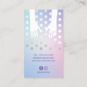 マッサージセラピーヒーリングハンズパステルパープルブルー 名刺 (裏面)