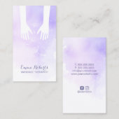 マッサージセラピーヒーリングハンズパープルウォーターカラー 名刺 (正面/裏面)
