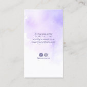 マッサージセラピーヒーリングハンズパープルウォーターカラー 名刺 (裏面)