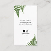 マッサージセラピーヒーリングハンズファーンボタニカルスパ 名刺 (裏面)